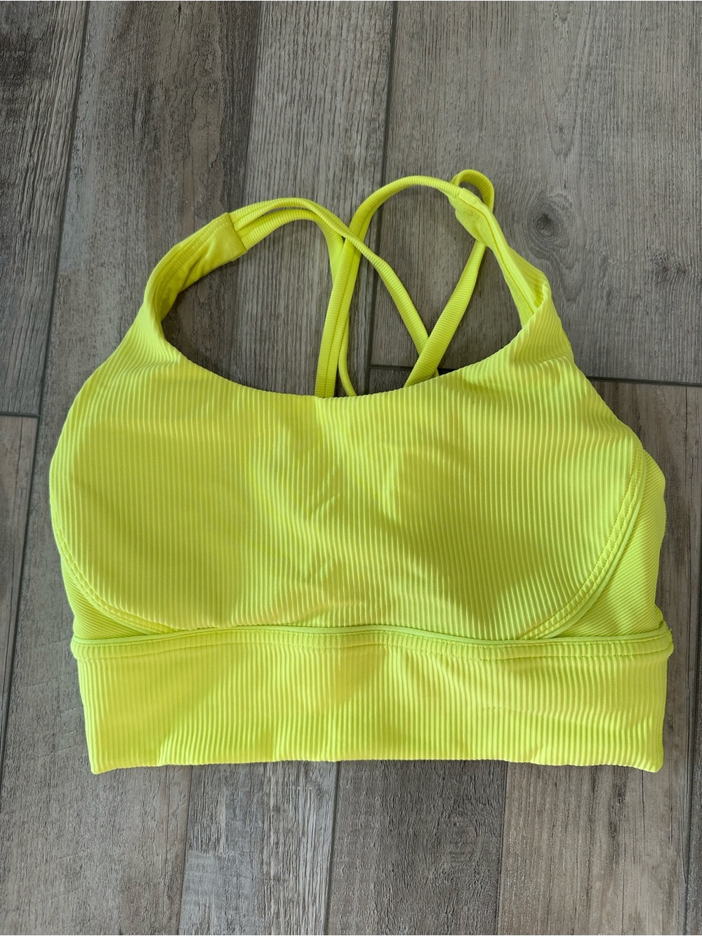 lululemon athletica Neon Yellow Ribbed Sports Bra
